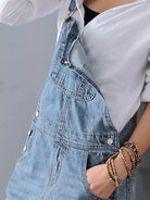 April™ | Back Slit Distressed Denim Overalls Dress - ENVI