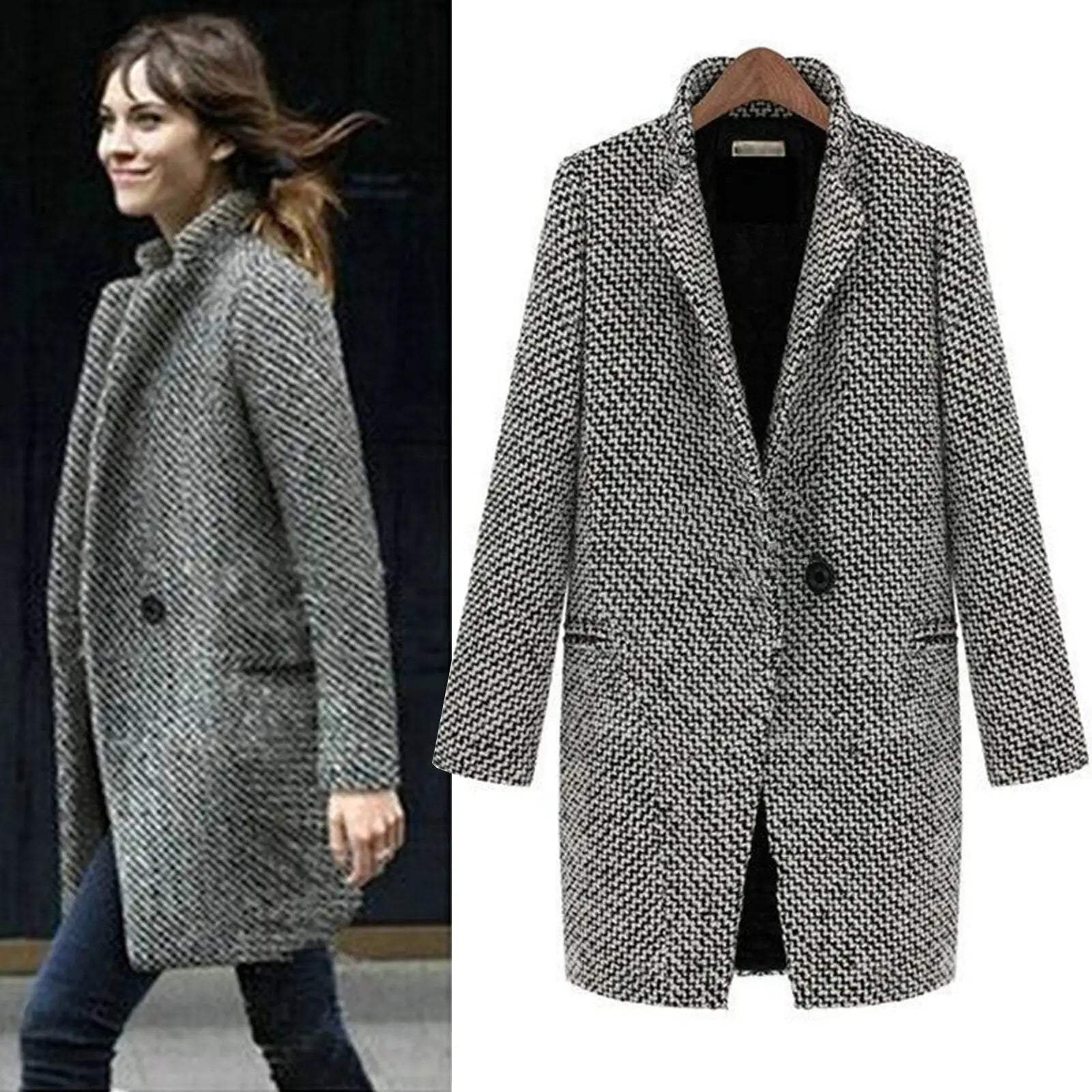 Cheska™ | Long wool coat jacket - ENVI