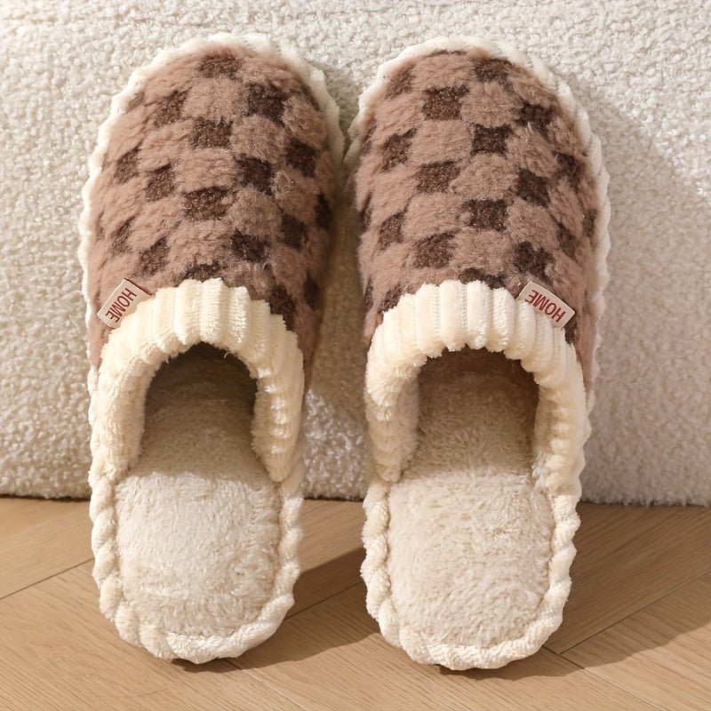 Cozy Winter Fuzzy Slippers - Soft, Warm, and Comfortable Closed - Toe Shoes for Indoor Bedroom Use - Plush Slip - On Design with Gentle Grip Sole - ENVI