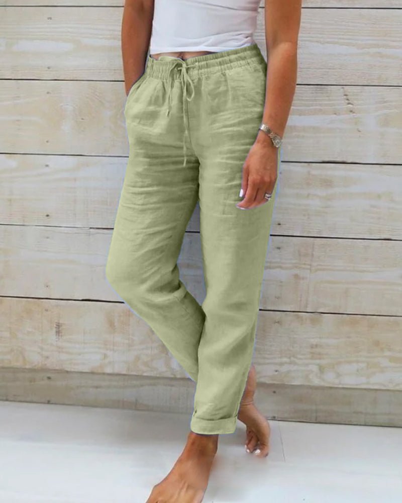 Eliza™ | Linen Fitted Pants - ENVI