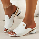 Fern™ | Elegant Open Toe Chunky Heel Leather Sandals - ENVI