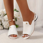 Fern™ | Elegant Open Toe Chunky Heel Leather Sandals - ENVI