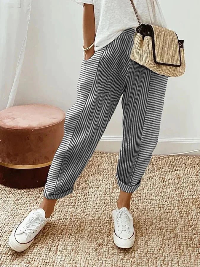 Lore™ Striped Cotton Trousers - ENVI