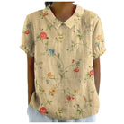 ROBINA™ | Bird Pattern Printed Women's Casual Cotton And Linen Shirt - ENVI