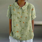 ROBINA™ | Bird Pattern Printed Women's Casual Cotton And Linen Shirt - ENVI